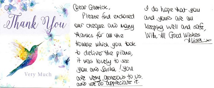 Thank You note